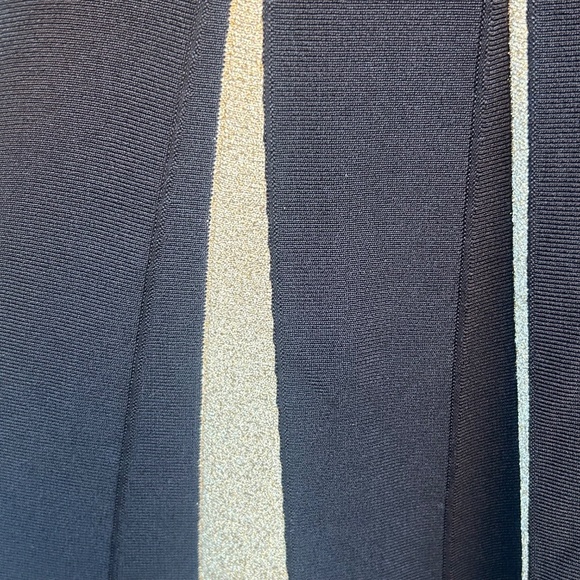 Ted Baker Wytney Black & Gold Cold Shoulder Skater Dress Size 3 - Picture 9 of 16